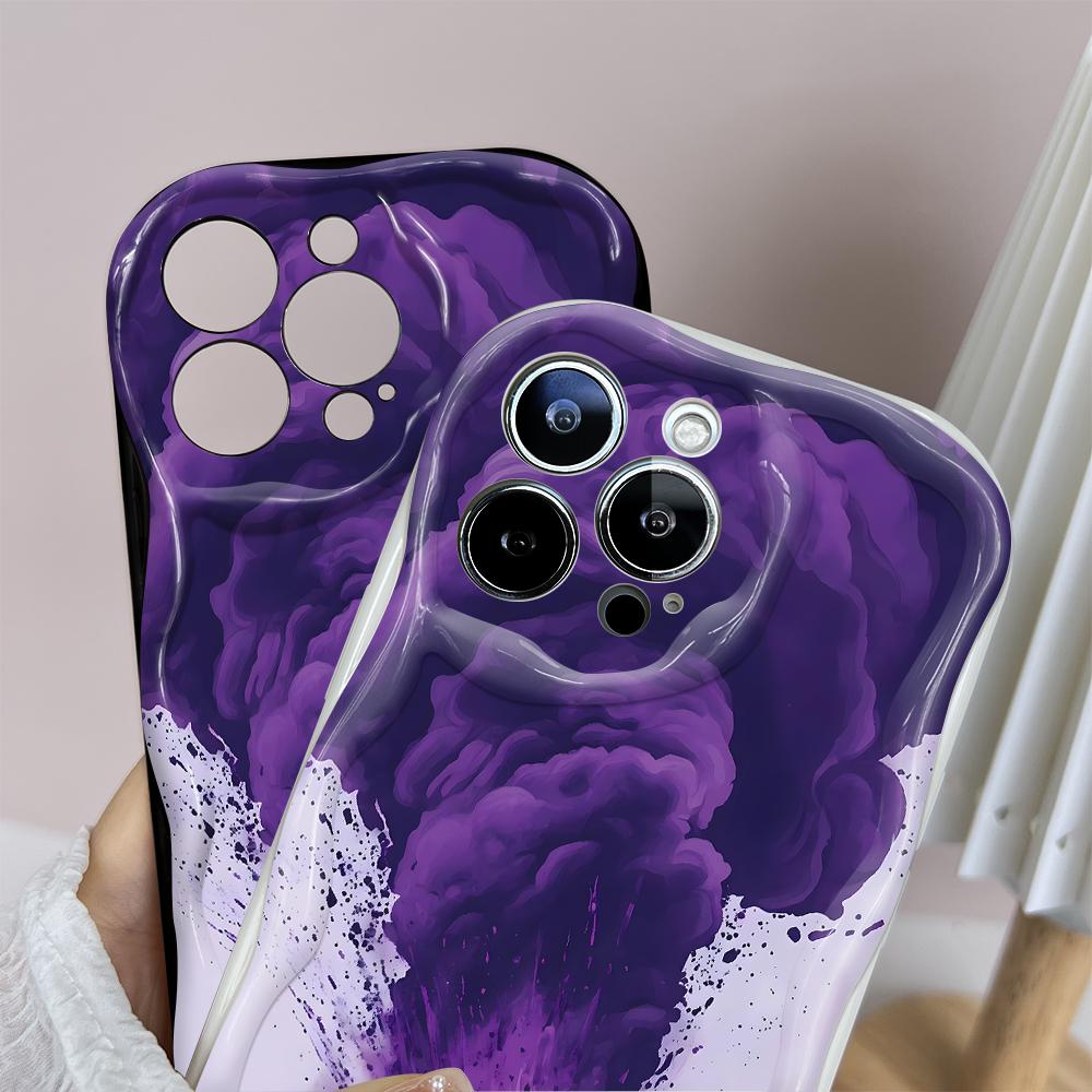 Cartoon Pattern Cream Texture Casing Wavy Edge Soft Silicone Cover Phone Case for IPhone Samsung Huawei Honor Xiaomi Redmi Infinix Tecno