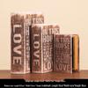 Scaffale per Libri in Legno Retrò Europeo: Ornamenti Vintage e Scatola Decorativa per Libreria