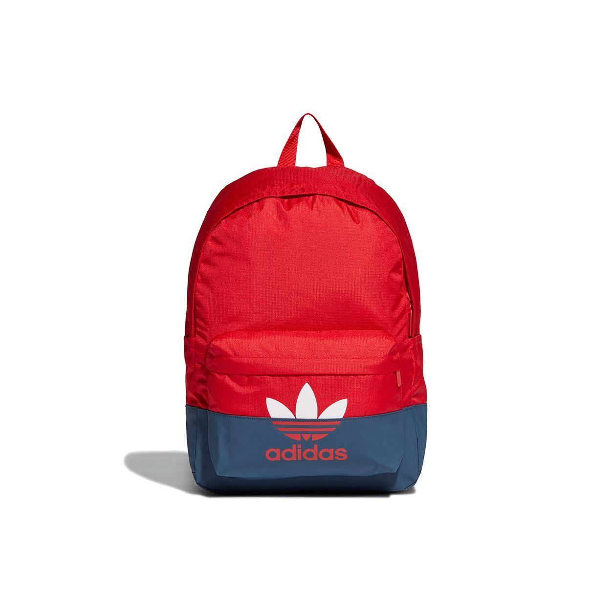 Adidas Originals Large Logo Large Capacity Student Color Block Zipper Polyester Backpack Unisex Backpack Light-Crimson GN4986 Light Scarlet
