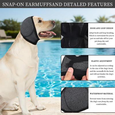 2026  Dog Ear Muffs (Thickened) For Noise & Bath - Waterproof Protection With Elastic Calming Hoodie, Grooming