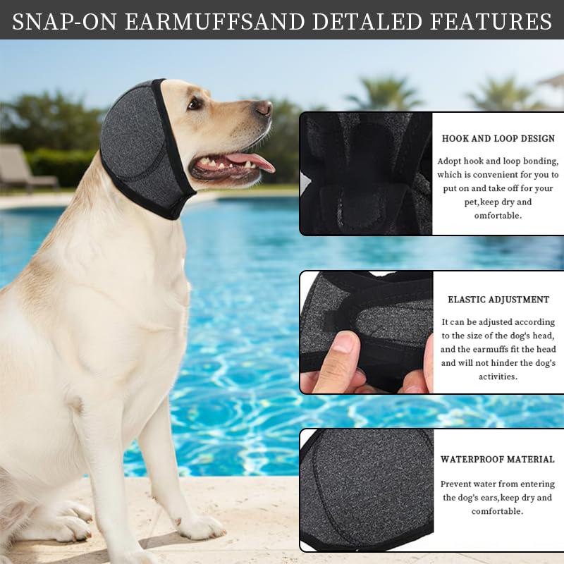 2026 Paraorecchie a Orecchie di Cane (Addensato) Per Rumore e Bagno - Protezione Impermeabile Con Cappuccio Rilassante Elastico, Toelettatura