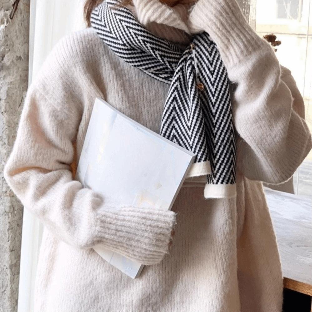 Plush Winter Cashmere Scarves with Button Long Shawl Soft Imitate Cashmere Scarf  Girl