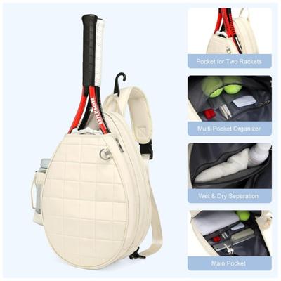 Shoulder Sports Racket Backpack, Large Capacity Travel Multi-compartment Storage Bag with Separate Shoe Compartment