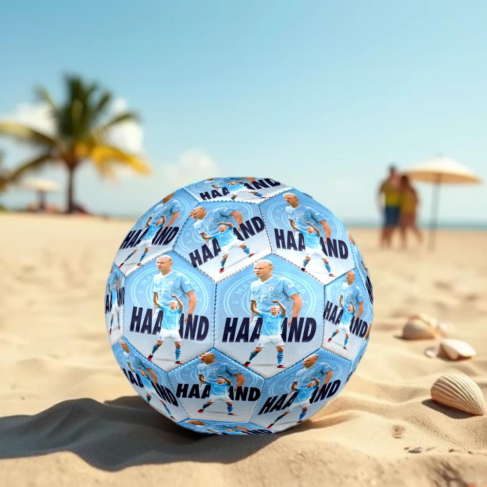 1pc Man City Haaland Celebration Size 5 Soccer Ball PVC Football Sports Matches Training Outdoor Games Beach Elastic Balls 07e119