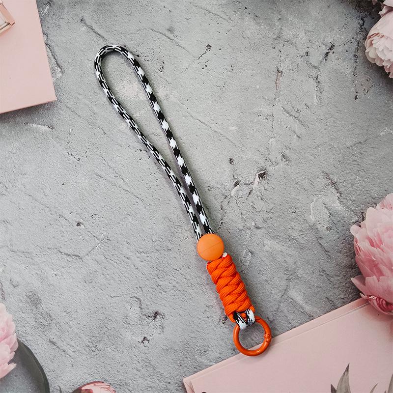 Colorblock Knotted Phone Lanyard: Creative Short Woven, Detachable, Anti-Lost Keychain Strap for Phone Cases