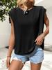 Women's Boat Neck Cap Sleeve Tank Top Loose Fit Casual Summer Tee