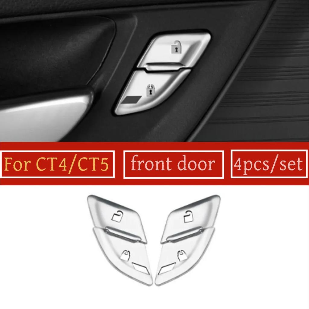 Car Door Lock Unlock Buttons Cover Stickers Trim For Cadillac XT4 XT5 XT6 CT4 CT5 ATSL XTS Interior Accessories