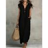 Women's Sleeveless Ruffle Neck Maxi Dress in Multiple Colors
