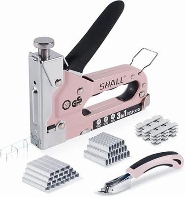 SHALL 3-in-1 Tacker, Hand-Stapler, Heavy-Duty, Ergonomisches Design, 3000 Ersatzklammern, Inklusive Klammerentferner, für Holzbearbeitung, Dekoration, F