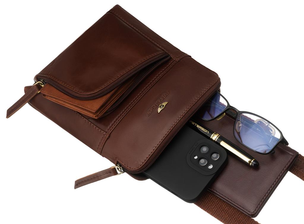 PTN 1904-TUM-0666 Brown Leather Bag