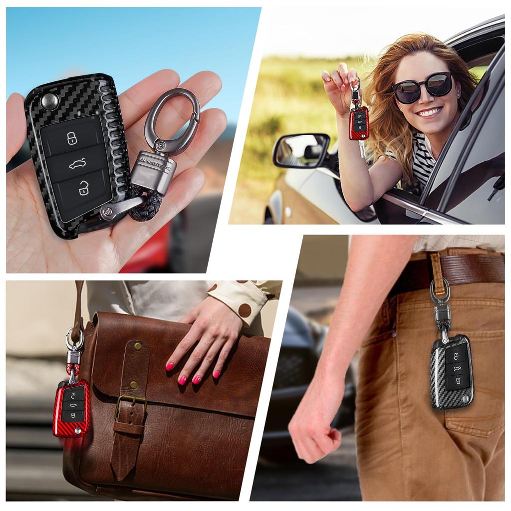 T-carbon Golf 7 Key Case, Volkswagen Key Cover, Golf 7, Mk7, Polo, Passat, Jetta,