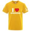 Summer 2025 I Love Gooning Logo Print Unisexs New Pure Cotton Casual Breathable High Street Lightweight Ice Silk Tshirt