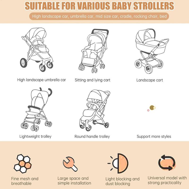 Net For Crib Bassinet Net 2X Breathable Lightweight Portable Sun Protection For Camping Strolling Nursery Crib Car Travel