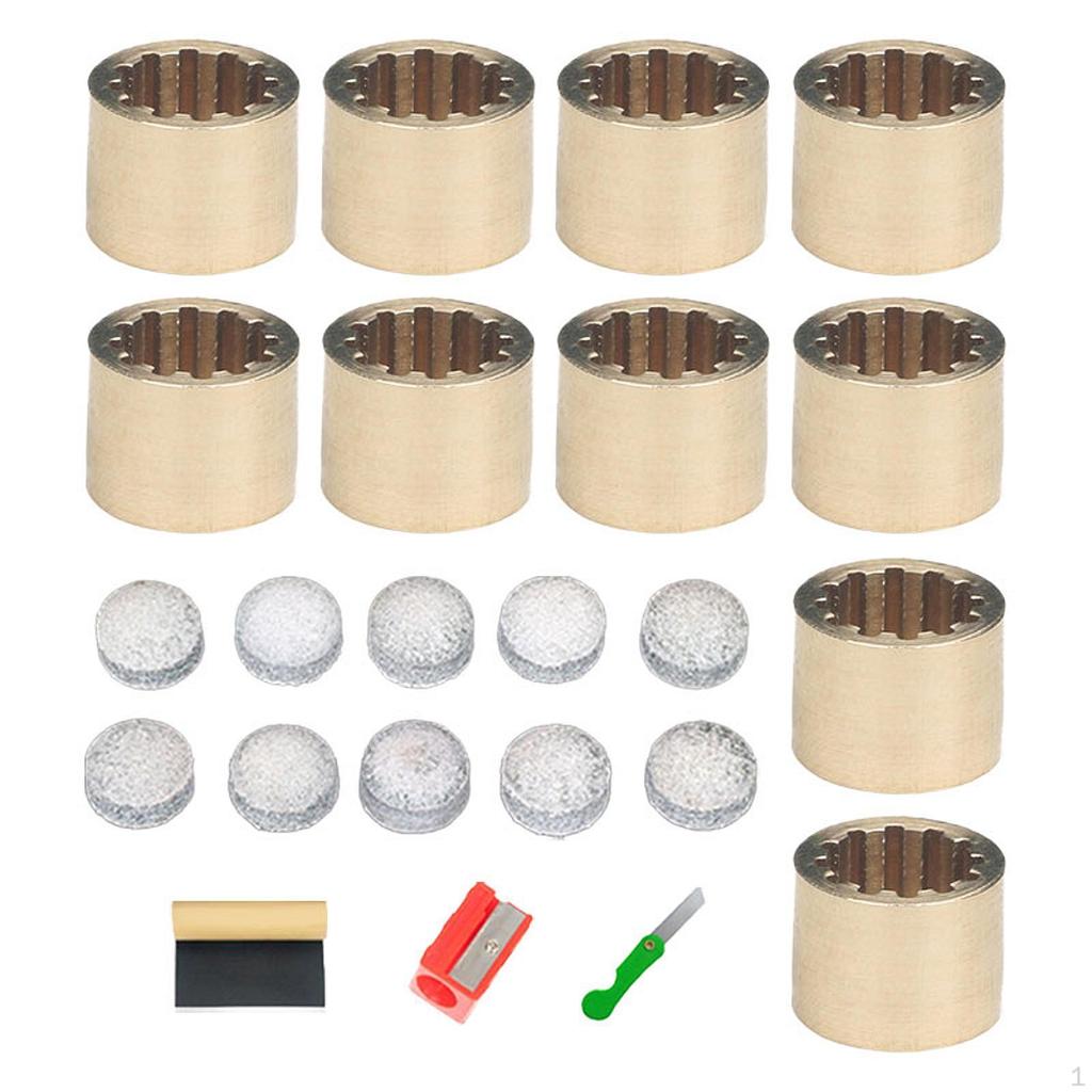 10Pcs Billiard Cue Stick Ferrules Pool Accessories Copper Hoops Dia 10mm
