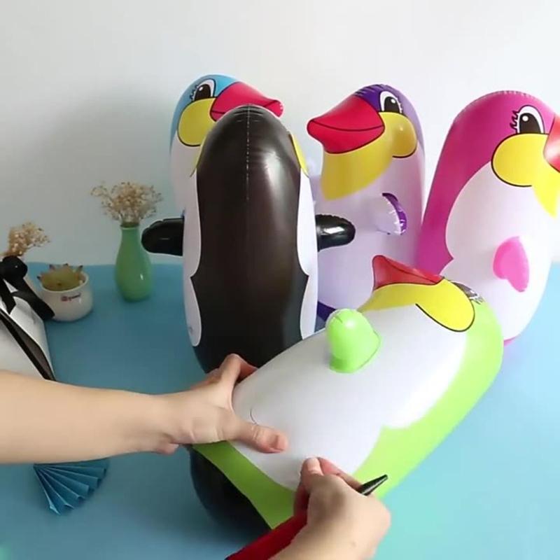 Inflatable Animal Toy Cute Penguin Toy Float Pool Animal Toy Funny Blow up Penguin Balloons for Kids Birthday Party