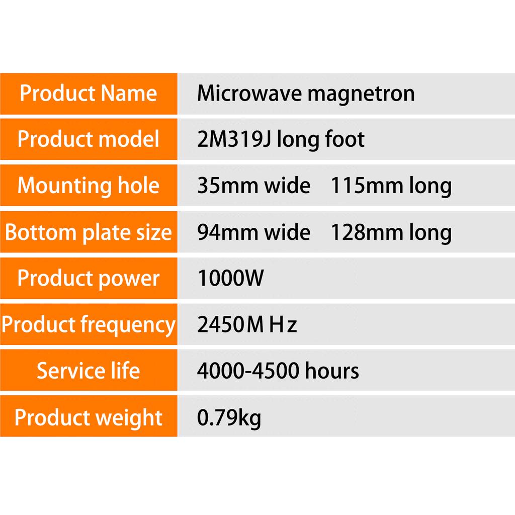2M319J-930 Magnetron for Electronic Microwave Oven Accessories 18080611 Microwave Magnetron Microwave Oven Accessory