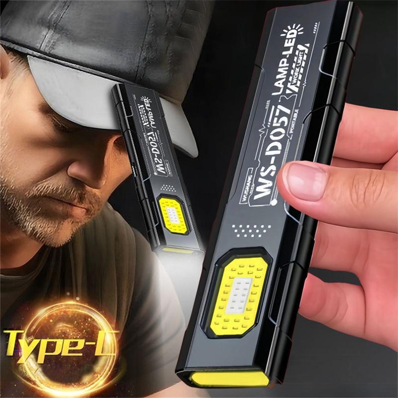 LED Mini Flashlight USB Rechargeable COB Flashlight With Magnet Pocket Lantern Flood Work Light Emergency Handheld Torch