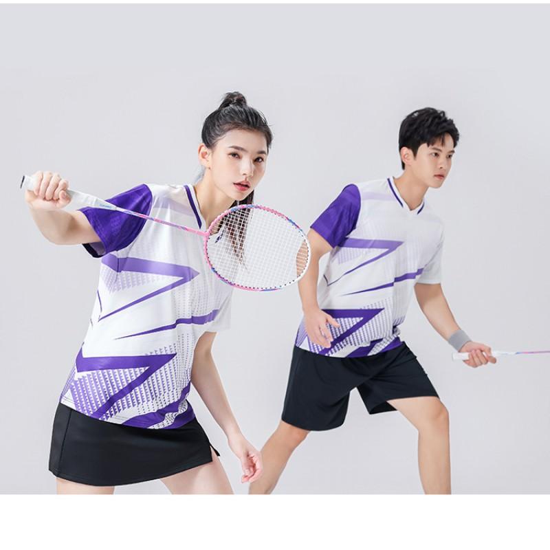 Unisex Badminton Sport Set Short Sleeve Team Jersey Tennis Ping Pong Athletic Wear
