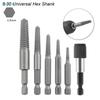 5-Piece Damaged Screw Extractor Set | 6.35mm Hex Shank Bolt Remover Kit for Broken Fasteners (with Adapter)