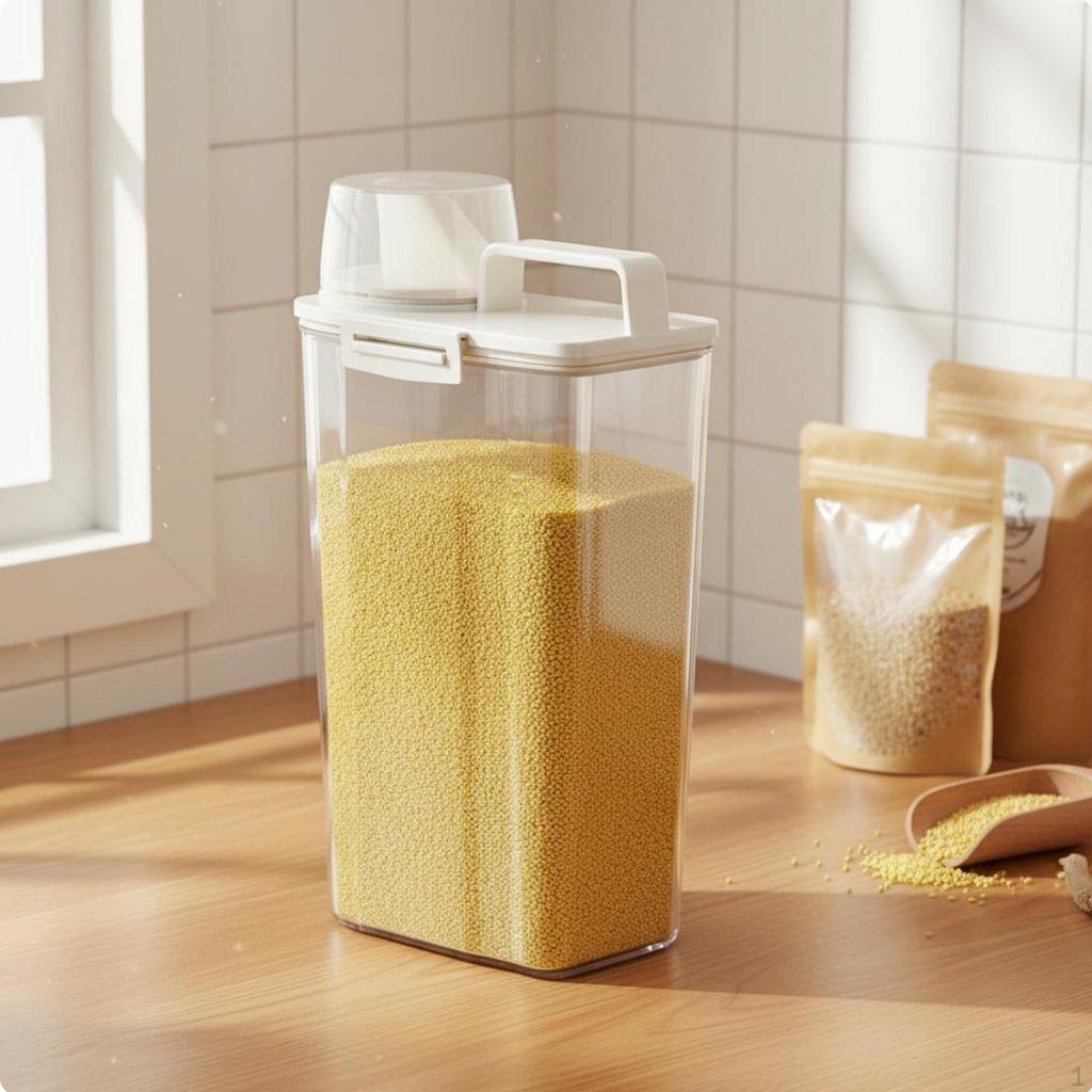 Rice Storage Container DampnessResistant Airtight Grain Dispenser Food Grade Material Sealed Flour