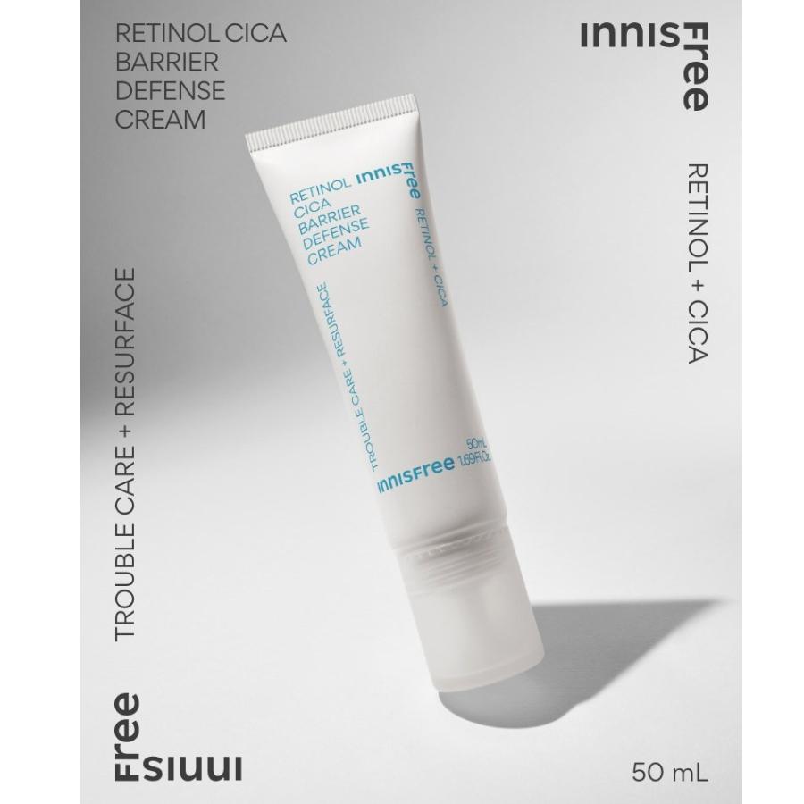 Innisfree Retinol Cica Barrier Defense Cream 50ml Soothing & Smoothing Moisturizer for Sensitive Skin