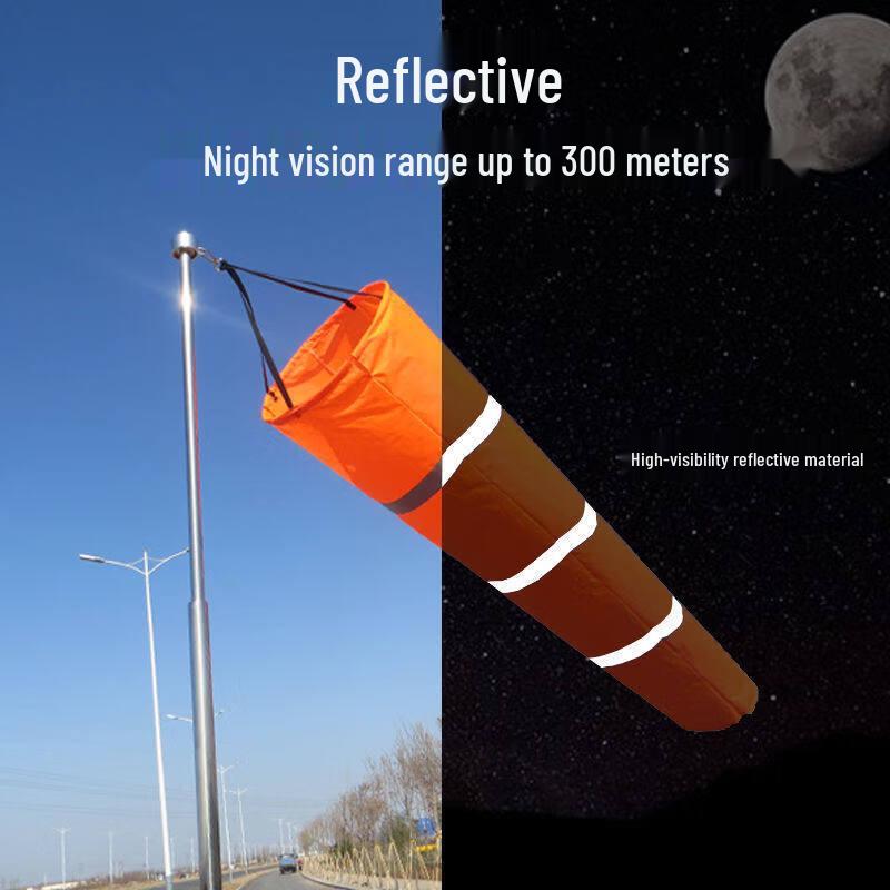 Durable Reflective Luminous Windsock Weather Vane 0.8m