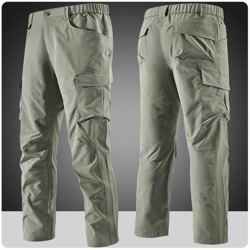 Spring Summer Men's Casual Cargo Pants Workout Joggers Sports Stretch Sweatpants Hiking Tactical Pant with Multi Pockets Trouser