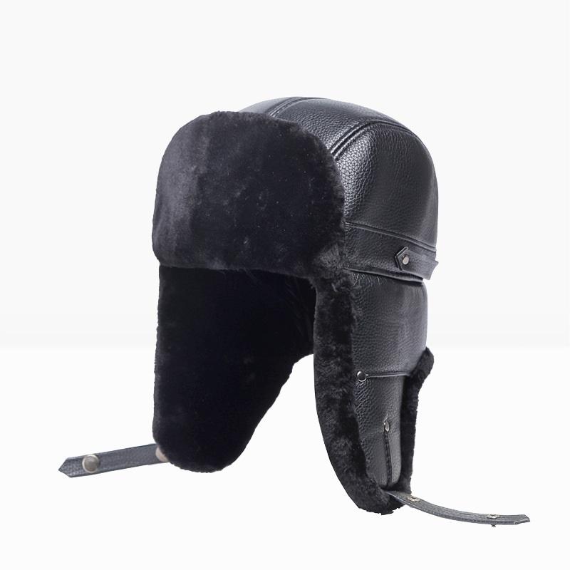 

B-8547 зимние теплые шапки для взрослых, мужская шапка-бомбер с клапаном-ушанкой, теплые шапки из искусственной кожи, регулируемые мужские бомберы, русская шапка-ушанка