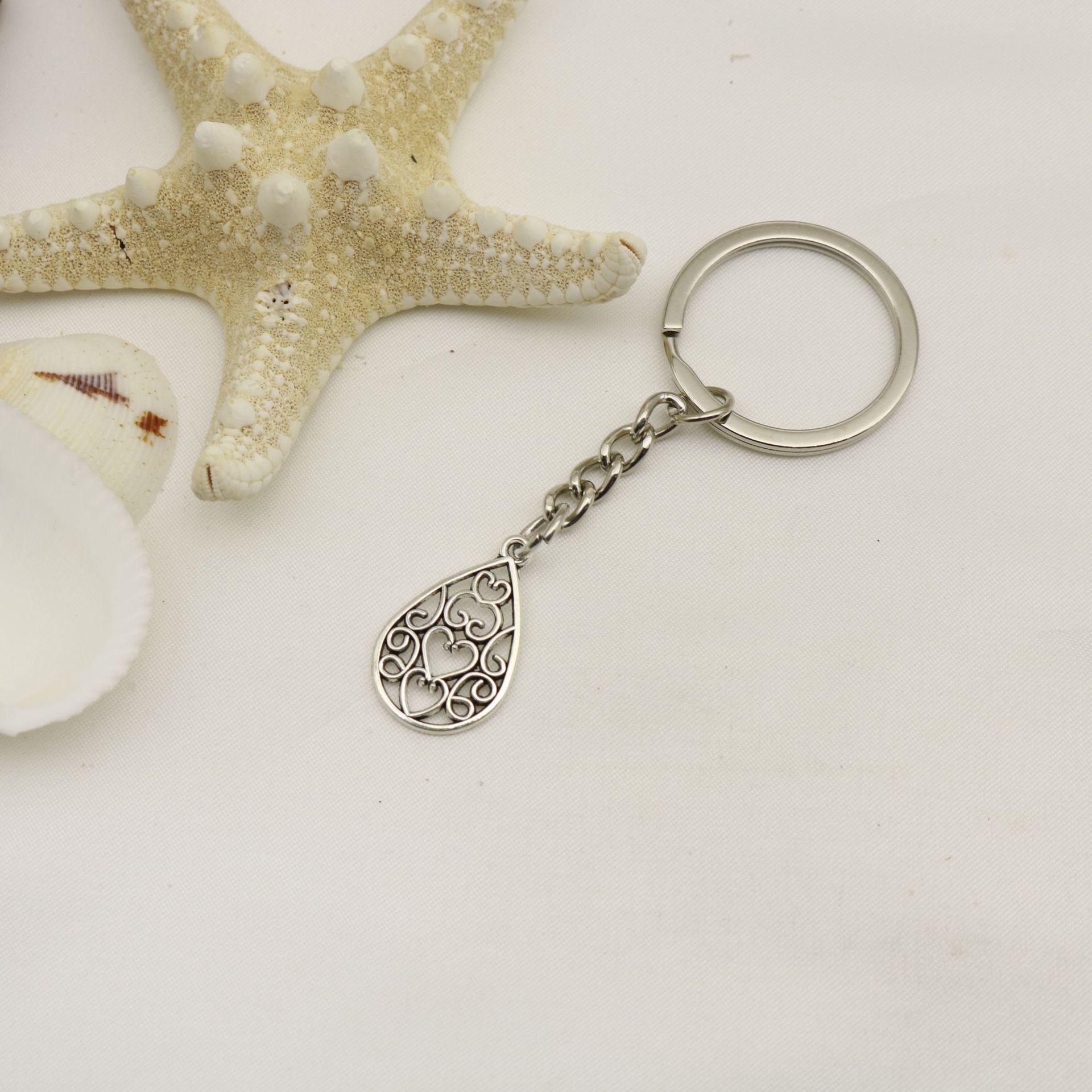 Hot-Selling Heart & Water Drop Shape Keychain Pendant
