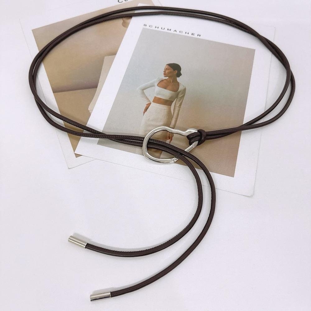 

Stylish Slimming Leather Rope Waist Chain Multi-Use Elegant Waist-Cinching Belt Thin Rope Simple Waist Rope Party