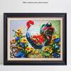 Diamantové vyšívanie zvierat kohút Diamantový obraz s okrúhlymi kamienkami kvety Art Bead Picture