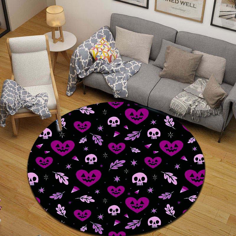 Trendy English Slogan Round Carpet, Street Style Lettering