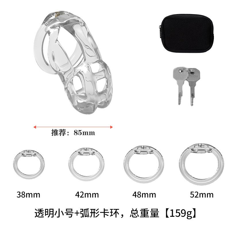 Soft Silicone Chastity Cage Device Anti-Cheating Penis Lock with 4 Size Cock Rings Penis Restraints for Men Discreet Sex Toy gay