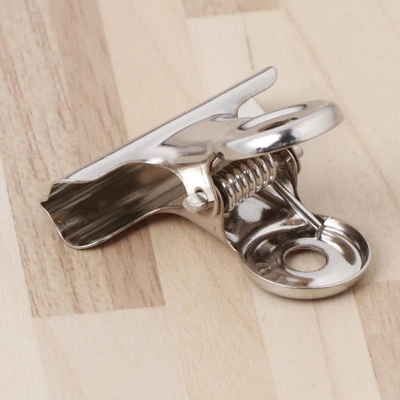 10Pcs/Set Metal Grip Clip Food Sealer Bag Clamp Paper Document Ticket Binder Clips for Kitchen Home Office Use