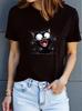 New Harajuku Cute And Funny Cat Cartoon Printed Unisexs Tshirt Round Neck Short Sleeve Casual Top Unisexs Tshirt
