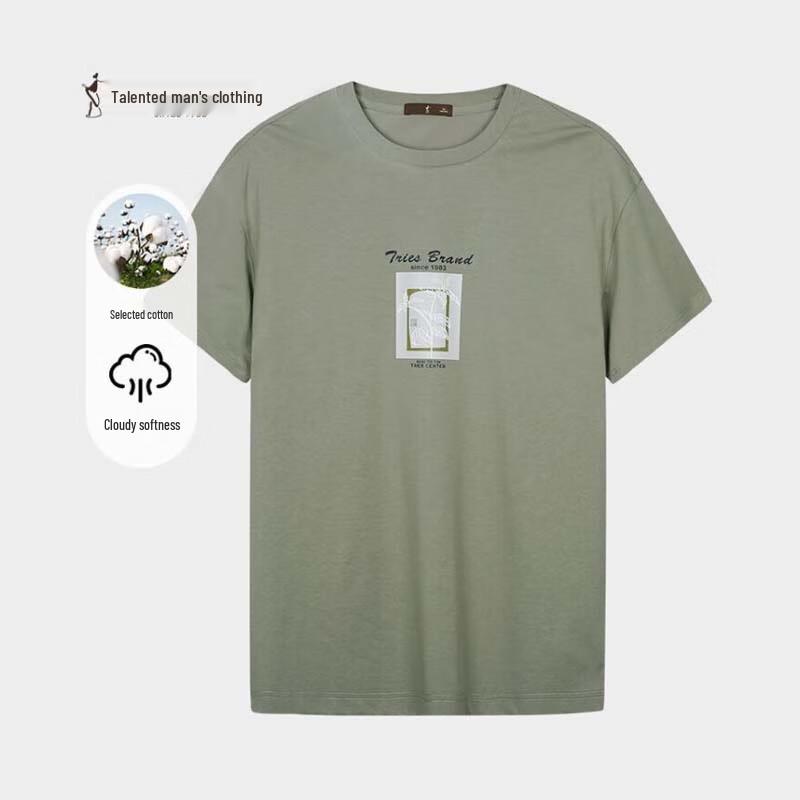 TRIES Men s Printed Short-Sleeve T-Shirt XL 50