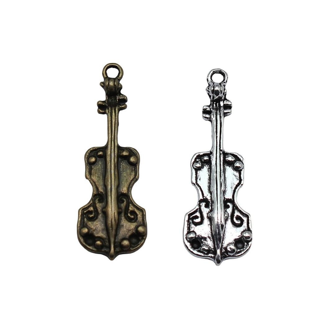 Musical Charms Multi Color Alloy Guitar Pendants For Music Themed Jewelry Making