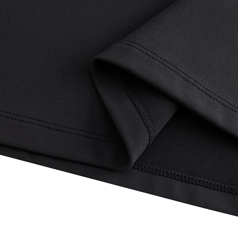 Anta Lightweight Warm Fleece Sports Simple Pullover Thermal Long Sleeve Knit Top Men tops Basic-Black 152547401R-3