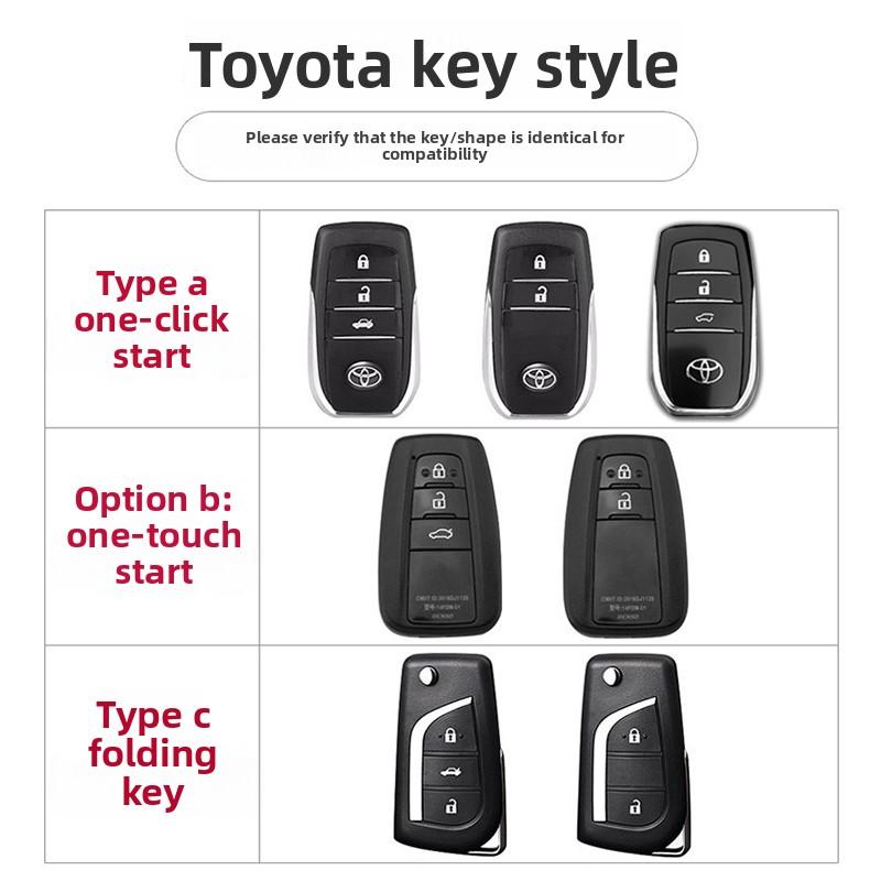 QHJS9 Car Key Case Cover Shell Fob For Toyota CHR Hilux Fortuner Land Cruiser 200 Camry Corolla Crown RAV4 Highland Key Chain jbfd2