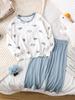 2025 Kids' Spring/Autumn Modal Cartoon Pajama Set: Lightweight & Loose Fit for Boys - Perfect for Home & Air Conditioning.