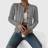 Women S Slim Fit Knitted Cardigan Round Neck Twist Pattern Casual Sweater