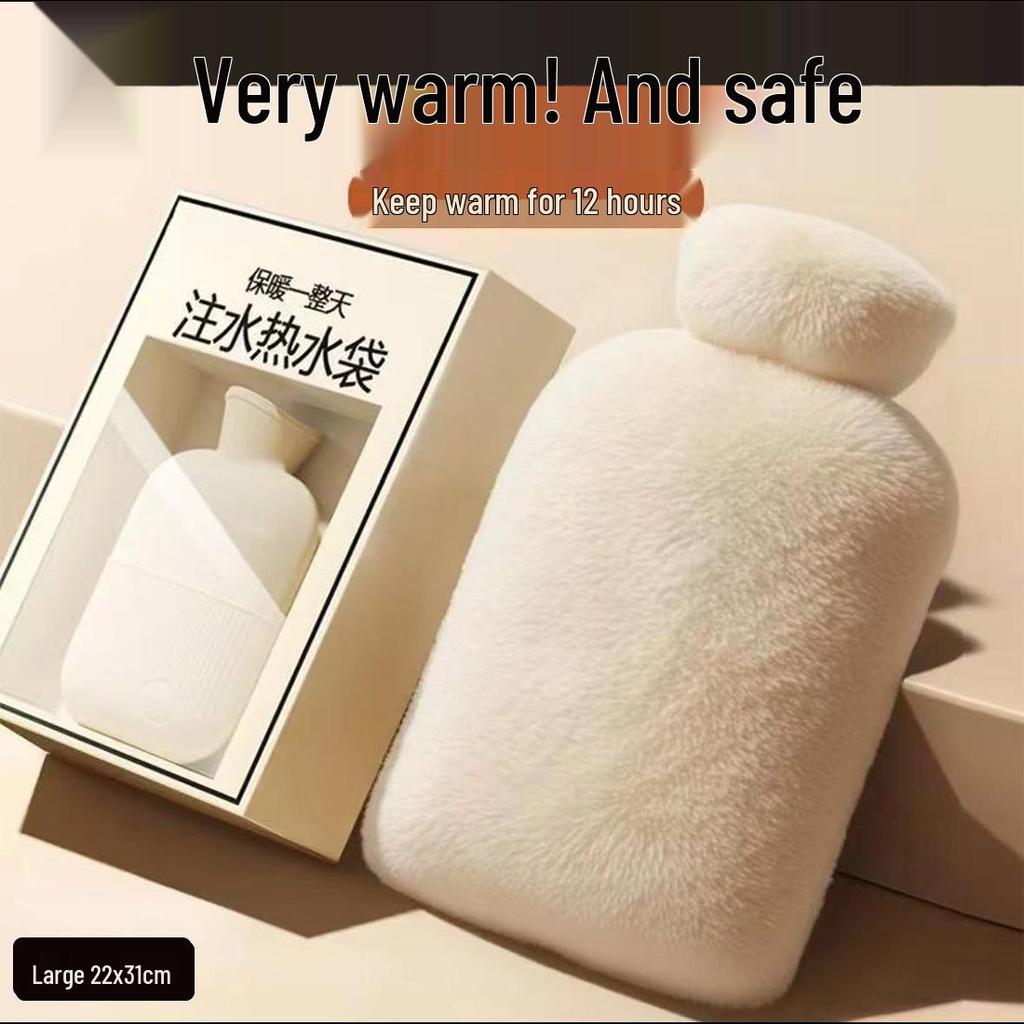 Plush Explosion-Proof Hot Water Bag for Warmth and Comfort