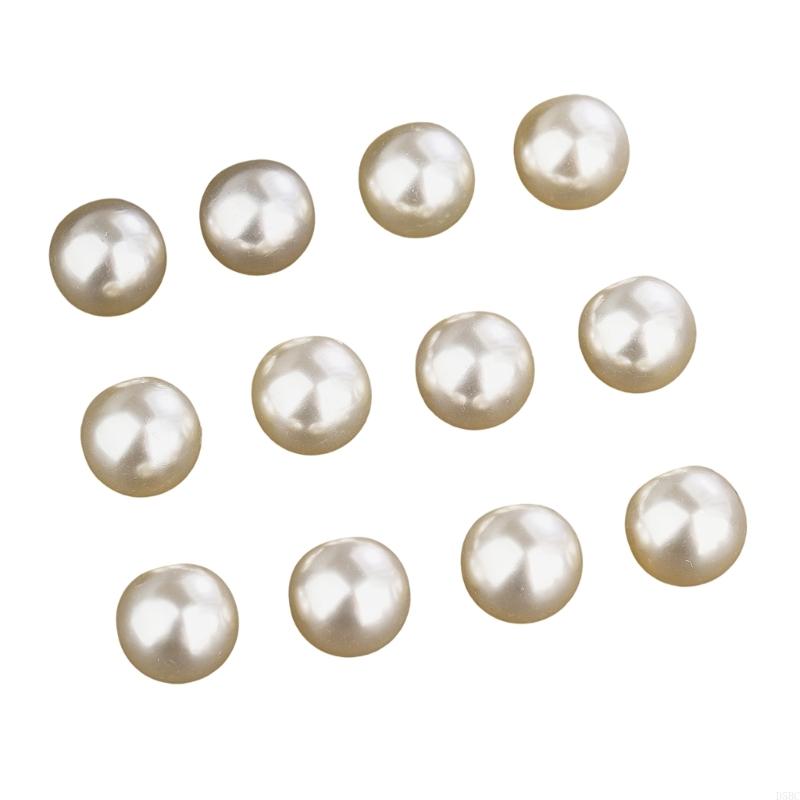 12Pieces Sturdy Plastic Fake Pearls Round Button for Clothing Accessories and Home Decoration
