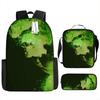 Children Backpack Three Piece Set With The Avengers Hulk Print Design For School Use