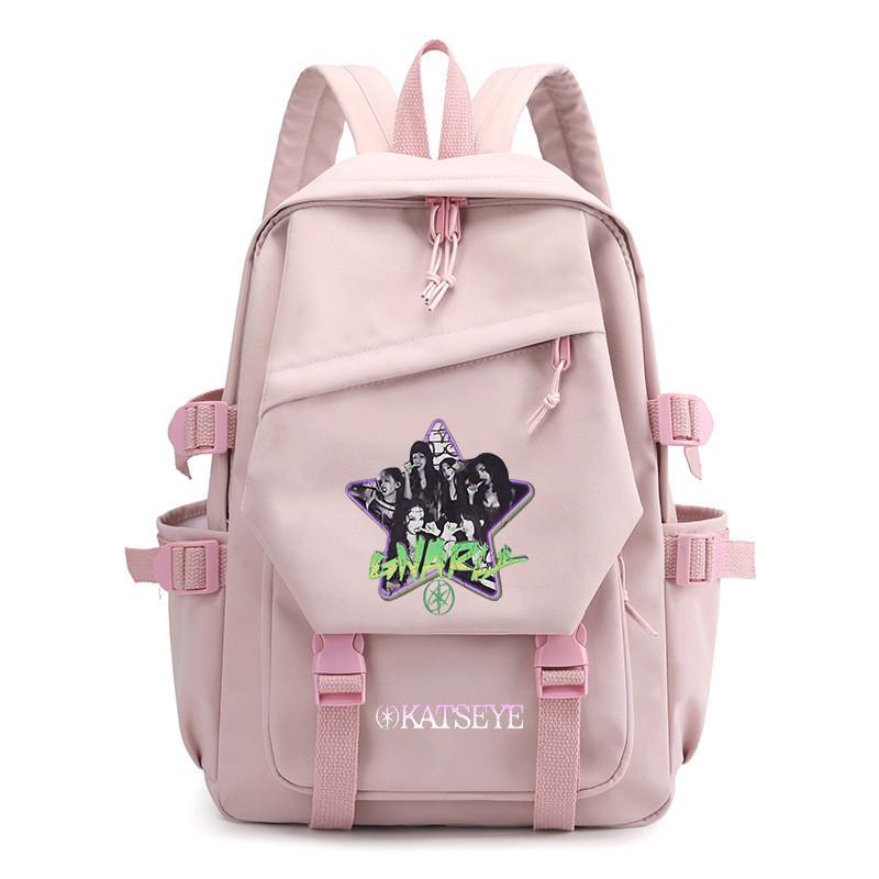 Unisex KATSEYE Printed Backpack Student School Waterproof Children Casual Canvas Nylon Bag