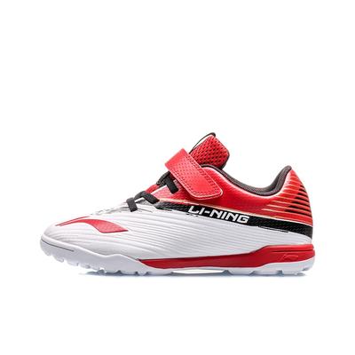 Li Ning Bequeme Vielseitige Rutschfeste Stoßdämpfende Abriebfeste Low-Top Kinder Fußballschuhe Kinder Fußballschuhe Rot Weiß YKGQ006-7