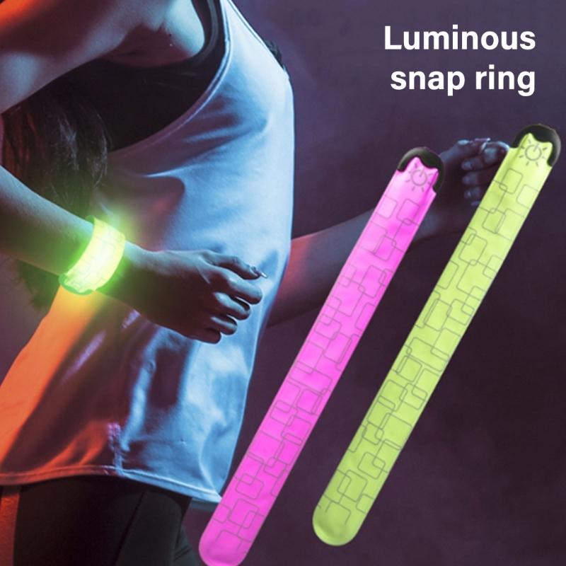 2Pcs Reflective LED Light Bracelets Wearable Running Arm Belt LED Wristband Rechargeable LED Armband for Running Walking