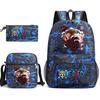 One Piece Luffy Anime Print Student Backpack Set Shoulder Bag Pencil Case Boys Girls School Bags