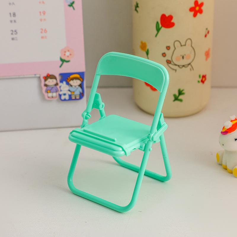Macaron Desktop Phone Holder - Portable, Creative, Cute Folding Stool Design зелёный
