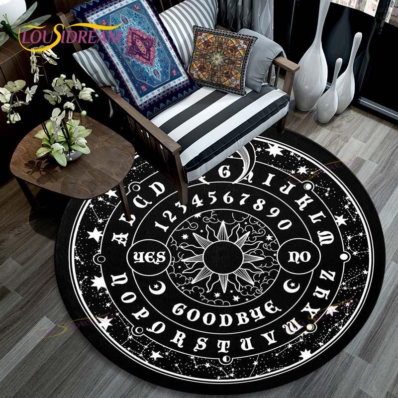 Ouija-Brett-Teppich, Fußmatte, Bodenmatte, Teppich, rund, für Zuhause, Hotel, Wohnzimmer, Fußmatten, rutschfester Teppich